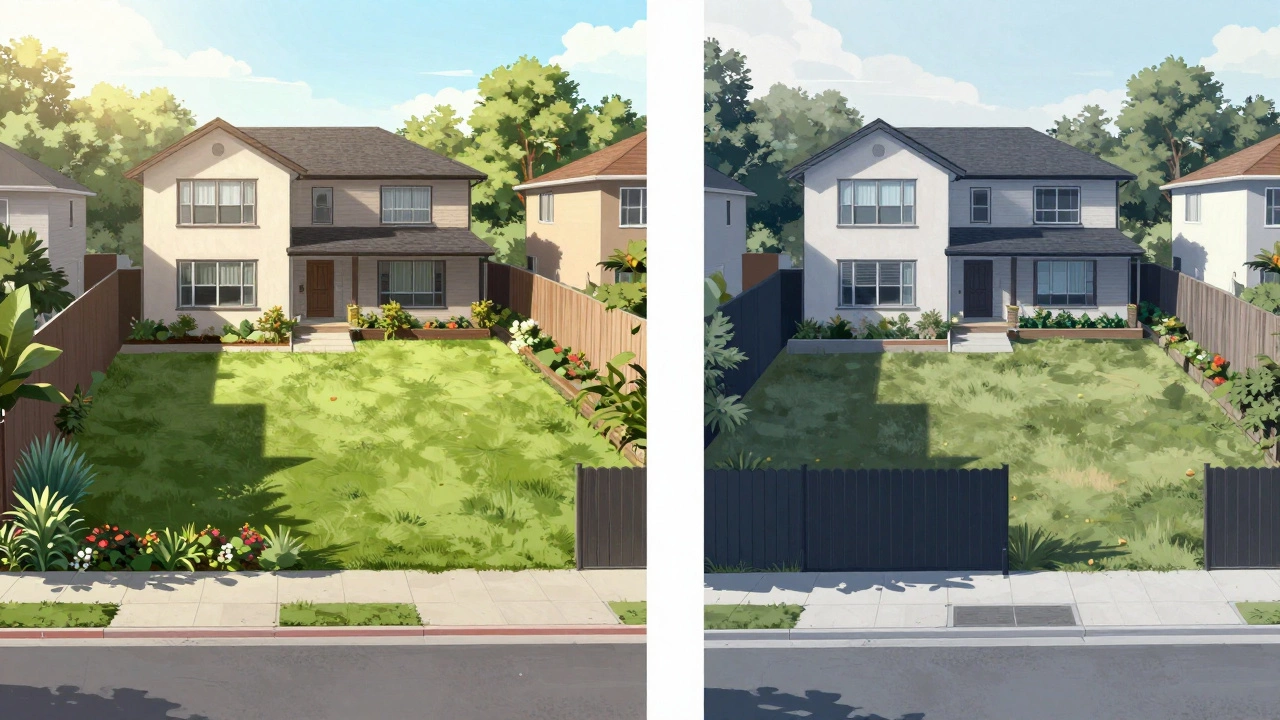 Comparison of a wide spacious lot versus a narrow deep lot for one acre