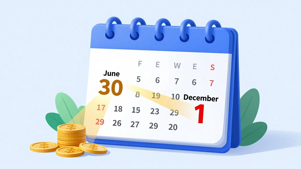 Illustration of a calendar highlighting June and December tax payment dates